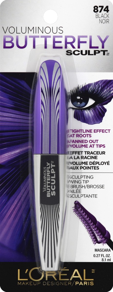 slide 2 of 2, L'Oréal Paris Voluminous Butterfly Sculpt Mascara 874 Black, 0.27 fl oz