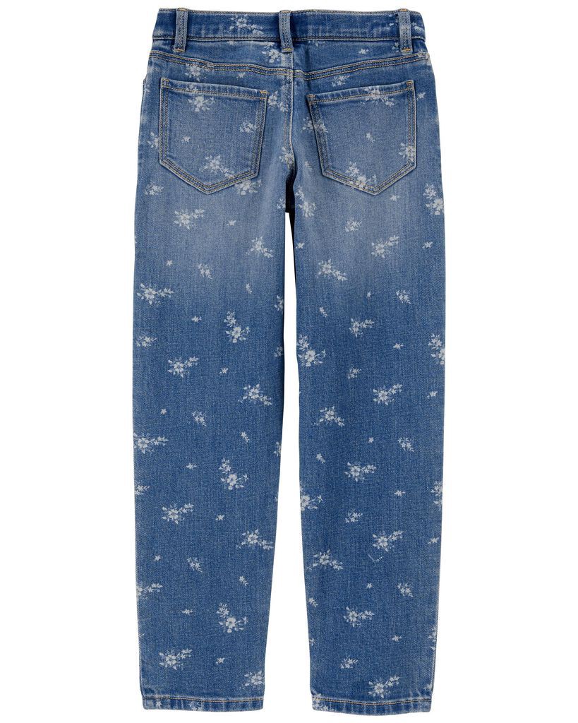 slide 2 of 3, Oshkosh Kid Floral Print Iconic Denim Mom Jeans Babe Wash 10, 1 ct