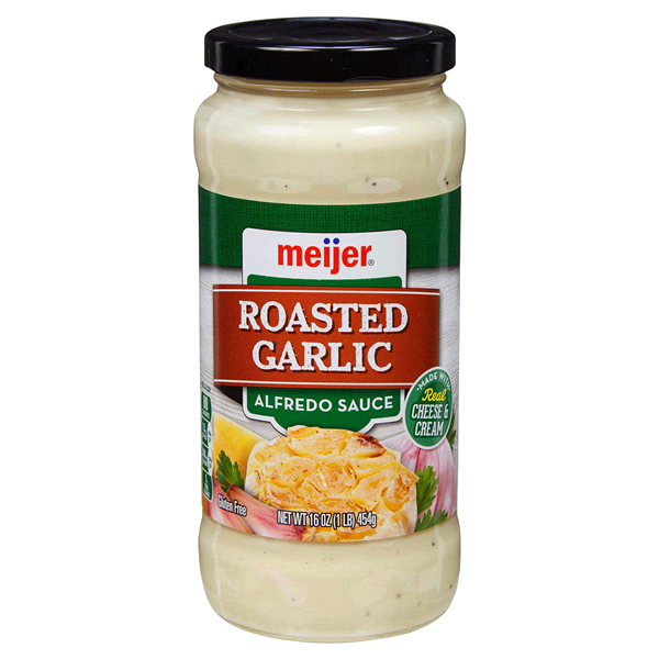 slide 1 of 1, Meijer Alfredo Sauce Roasted Garlic, 16 oz