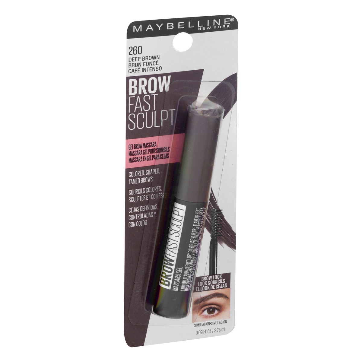 slide 2 of 9, Maybelline Brow Fast Sculpt Deep Brown 260 Gel Brow Mascara 0.09 fl oz, 0.09 oz