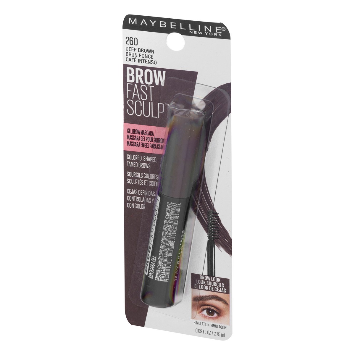 slide 3 of 9, Maybelline Brow Fast Sculpt Deep Brown 260 Gel Brow Mascara 0.09 fl oz, 0.09 oz