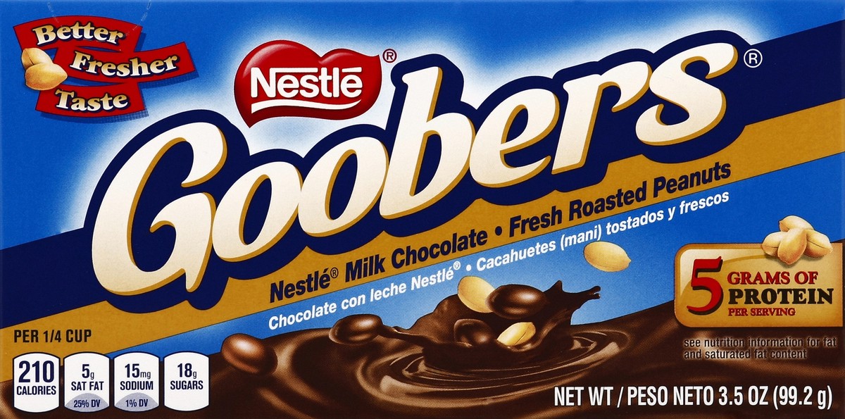 slide 5 of 6, Goobers Milk Chocolate Covered Peanuts, 3.5 oz