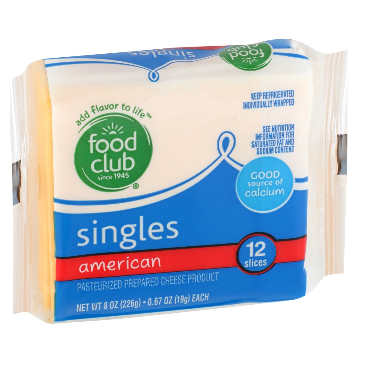 slide 2 of 9, Food Club American Pasteurized Prepared Cheese Product Singles, 8 oz