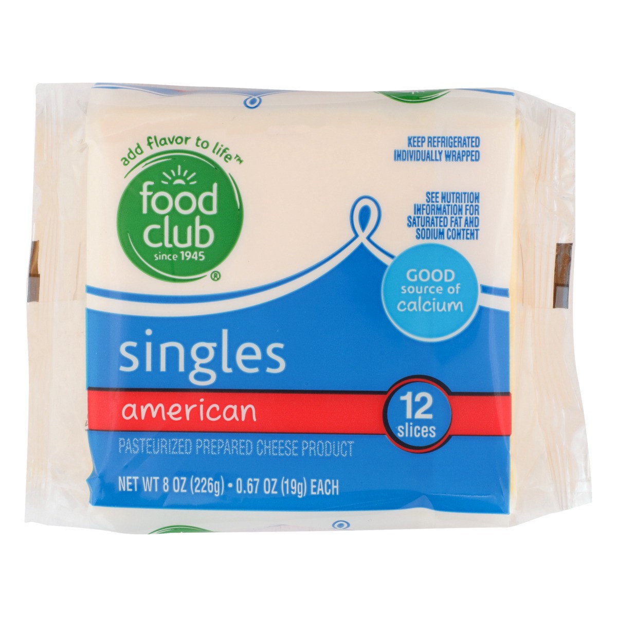 slide 8 of 9, Food Club American Pasteurized Prepared Cheese Product Singles, 8 oz