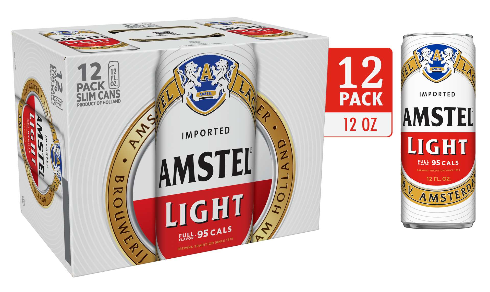 slide 1 of 6, Amstel Light Lager Beer, 12 Pack, 12 fl oz Cans, 12 ct