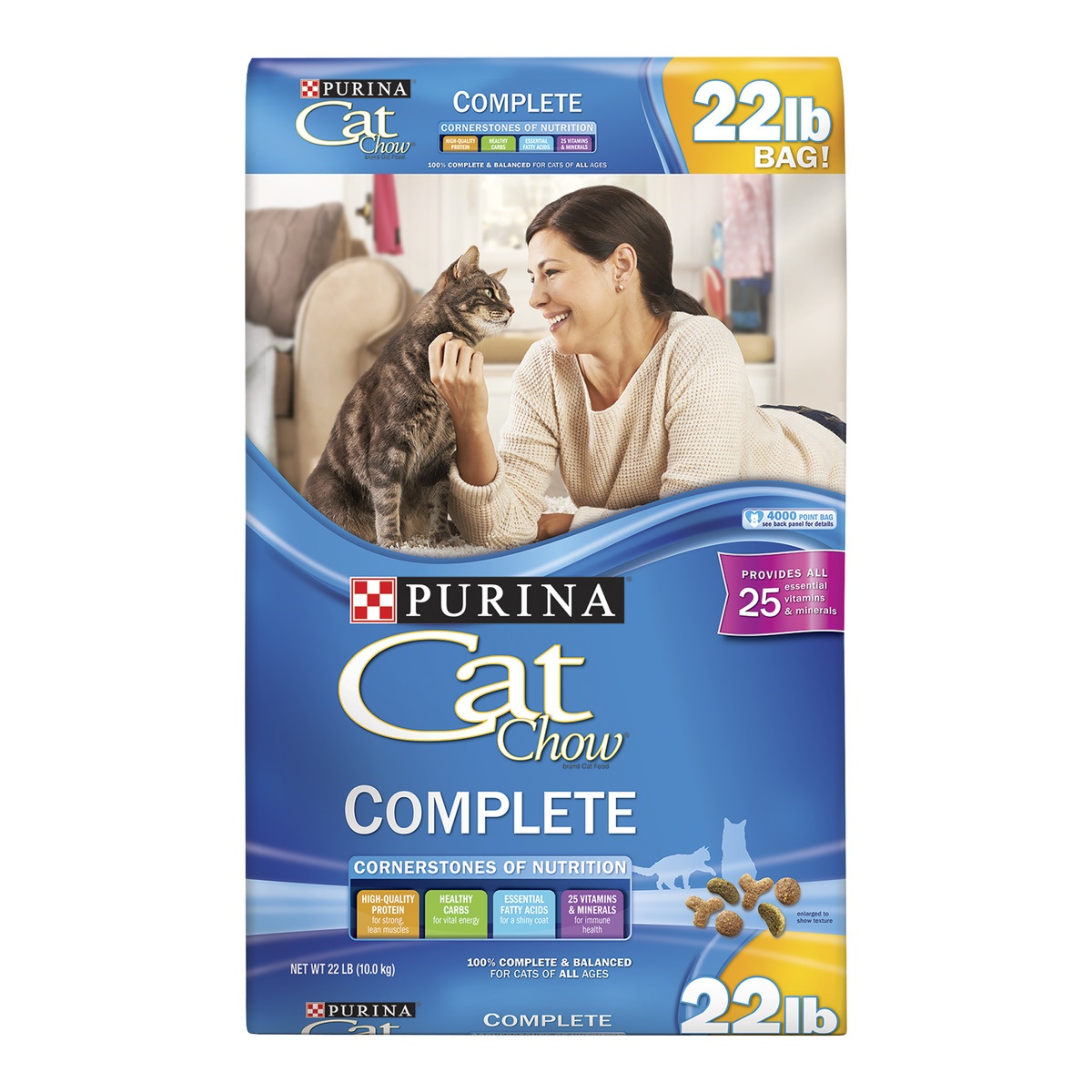 slide 1 of 1, Purina Cat Chow Complete Dry Cat Food, 22 lb