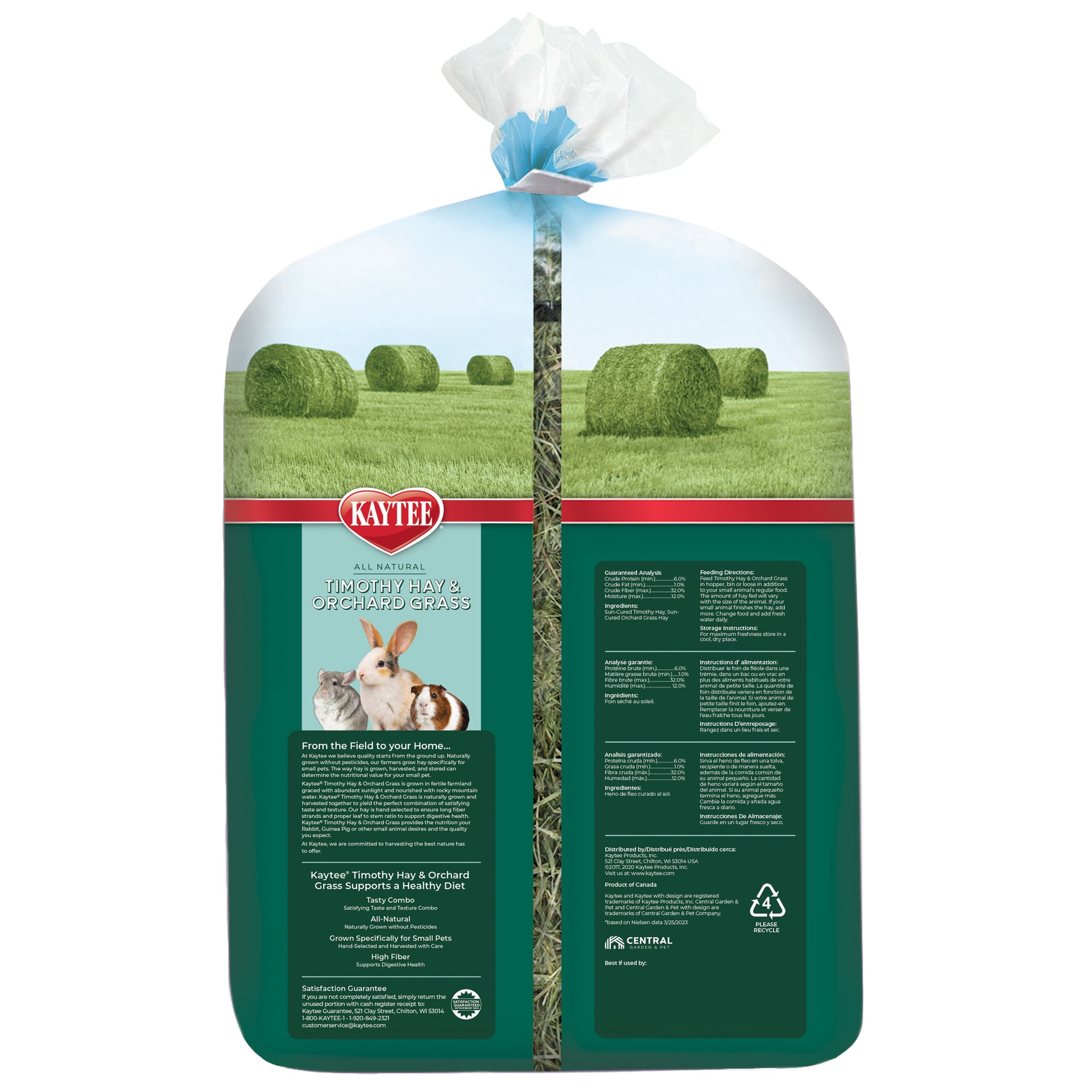 slide 3 of 8, Kaytee Timothy Hay & Orchard Grass 48 oz, 1 ct