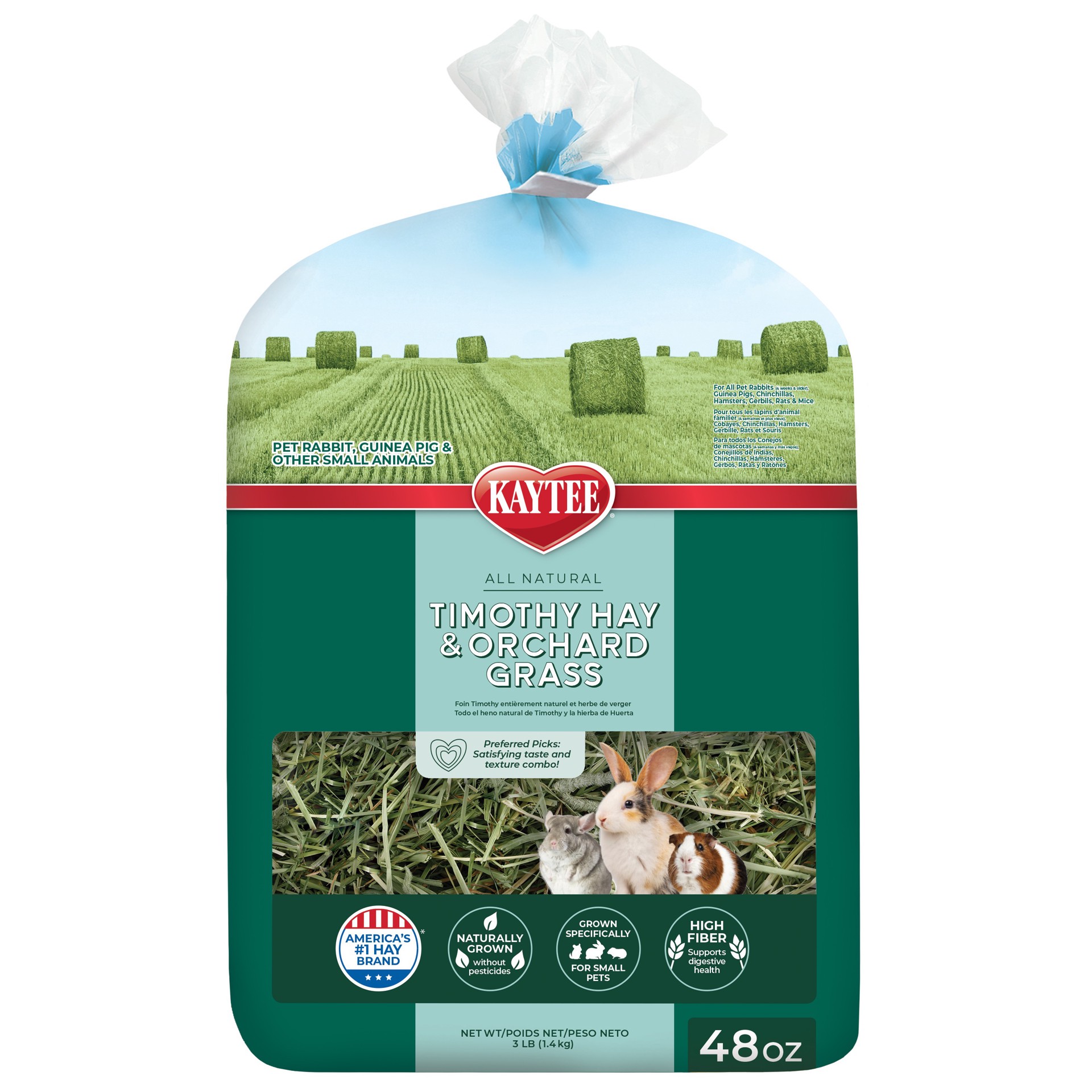 slide 1 of 8, Kaytee Timothy Hay & Orchard Grass 48 oz, 1 ct