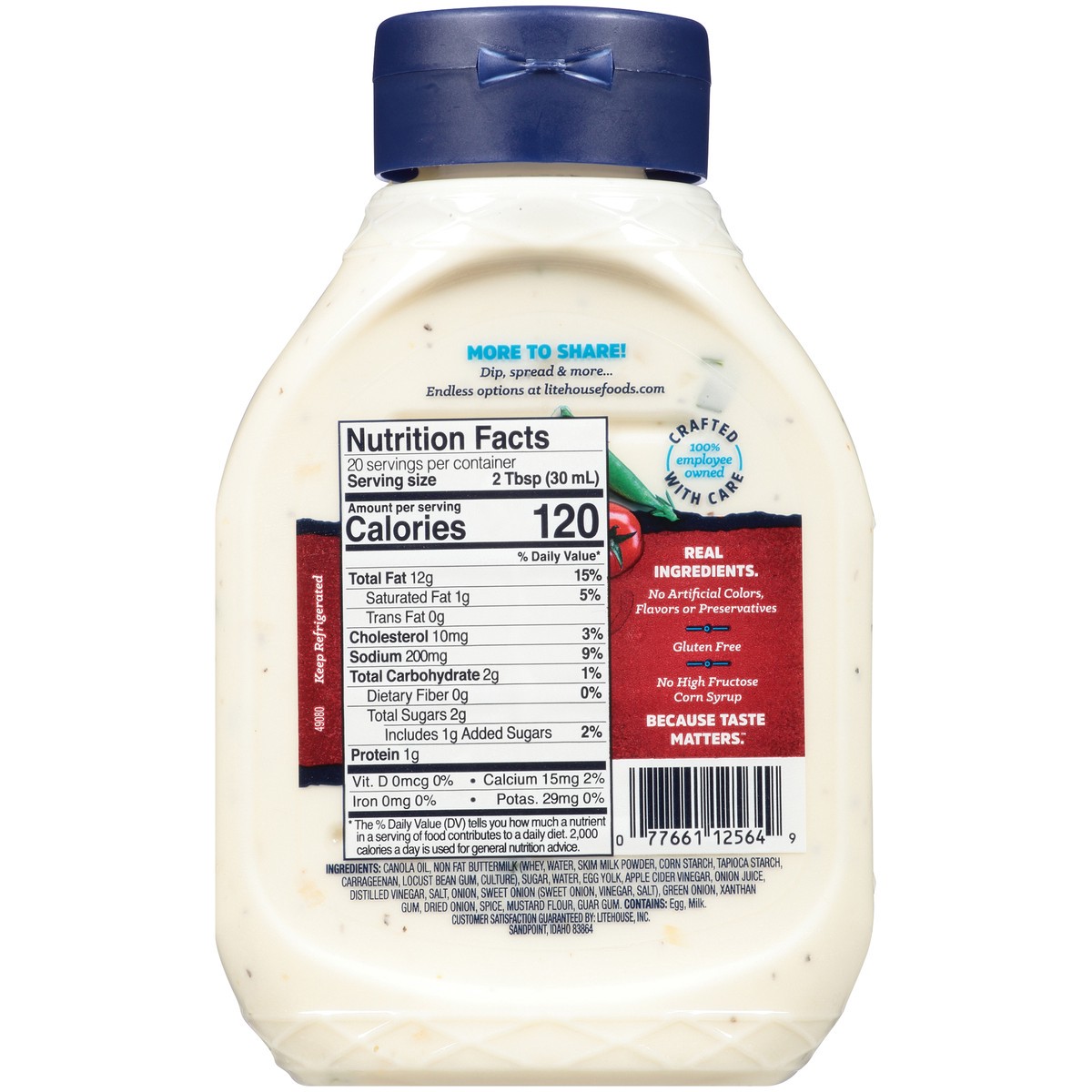 slide 9 of 9, Litehouse Family Size Ranch Dressing & Dip 20 fl. oz. Squeeze Bottle, 20 fl oz