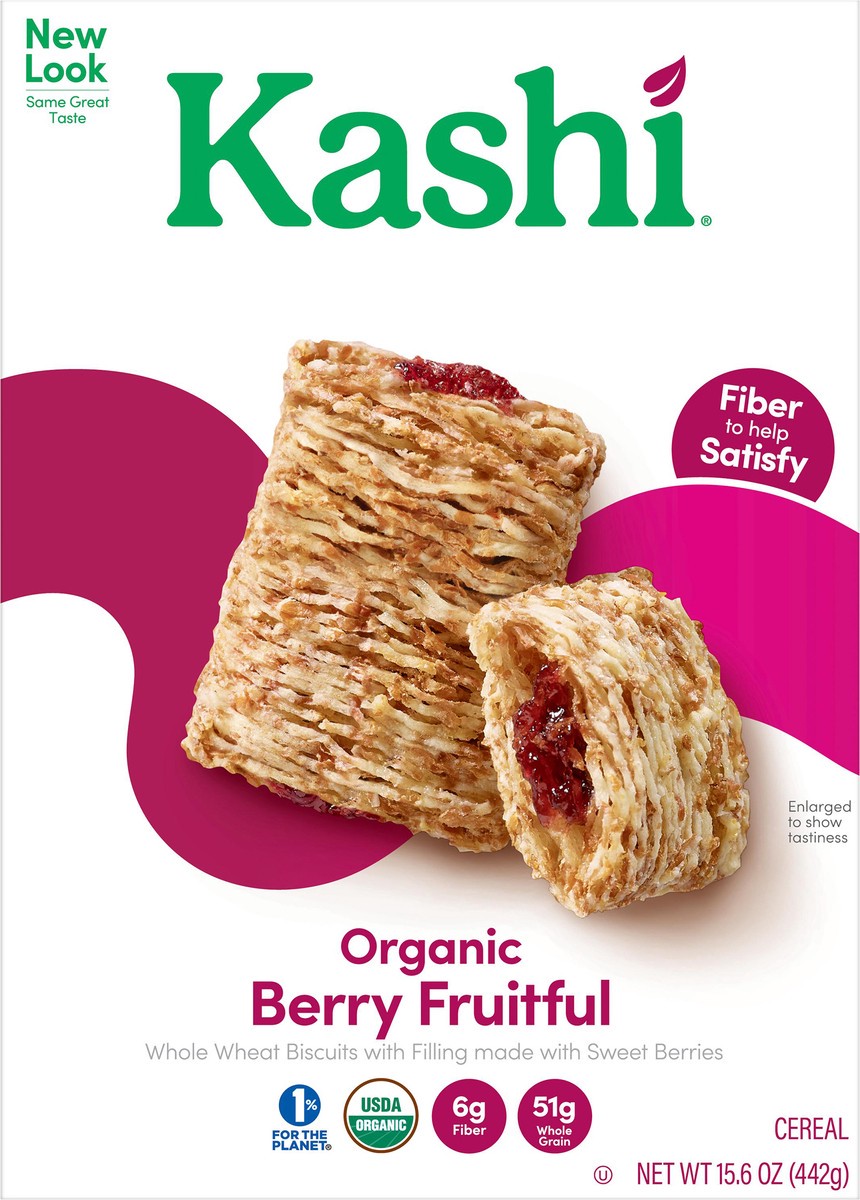 slide 5 of 8, Kashi Breakfast Cereal, Fiber Cereal, Family Breakfast, Berry Fruitful, 15.6oz Box, 1 Box, 15.6 oz