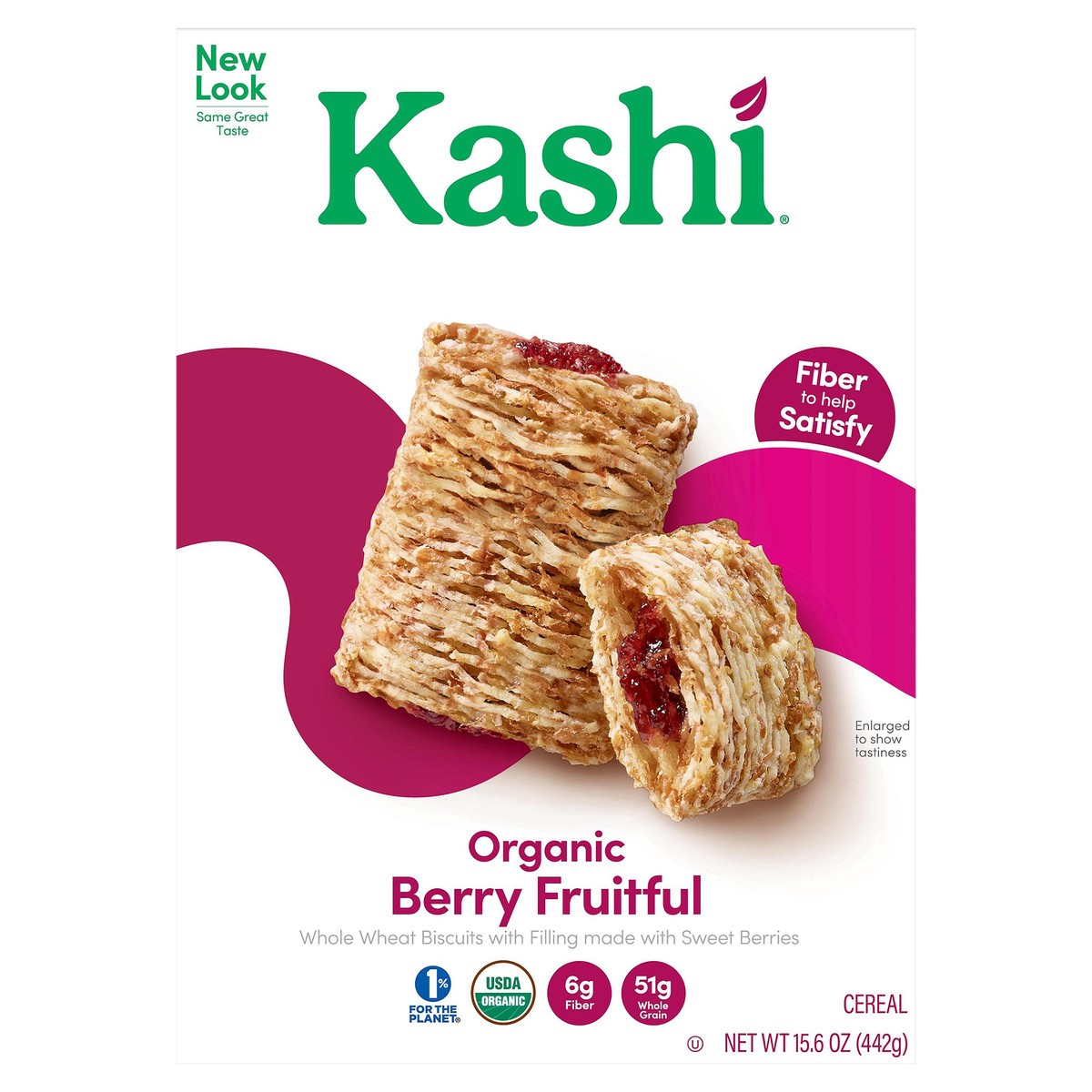 slide 1 of 8, Kashi Breakfast Cereal, Fiber Cereal, Family Breakfast, Berry Fruitful, 15.6oz Box, 1 Box, 15.6 oz