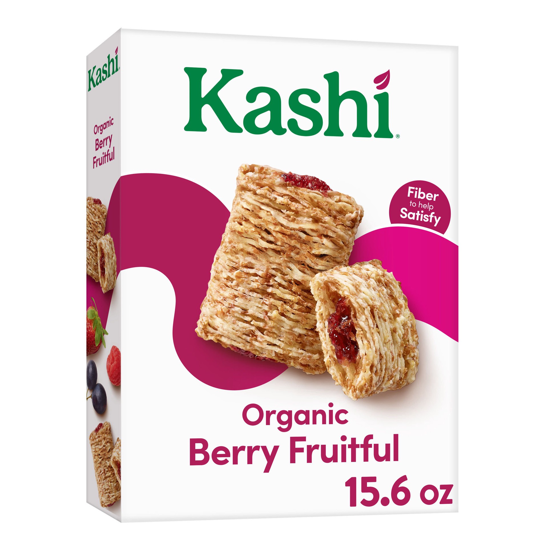 slide 1 of 8, Kashi Breakfast Cereal, Fiber Cereal, Family Breakfast, Berry Fruitful, 15.6oz Box, 1 Box, 15.6 oz