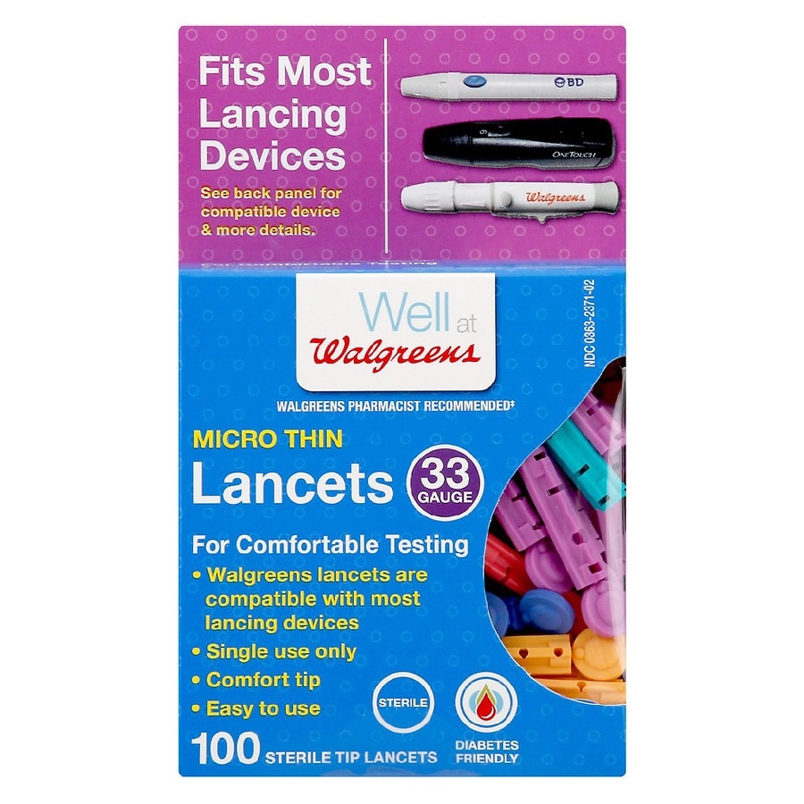 slide 1 of 1, Walgreens Lancets 33G, 100 ct
