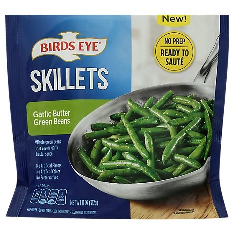 slide 1 of 1, Birds Eye Skillets Garlic Butter Green Beans Frozen Vegetables, 11 oz