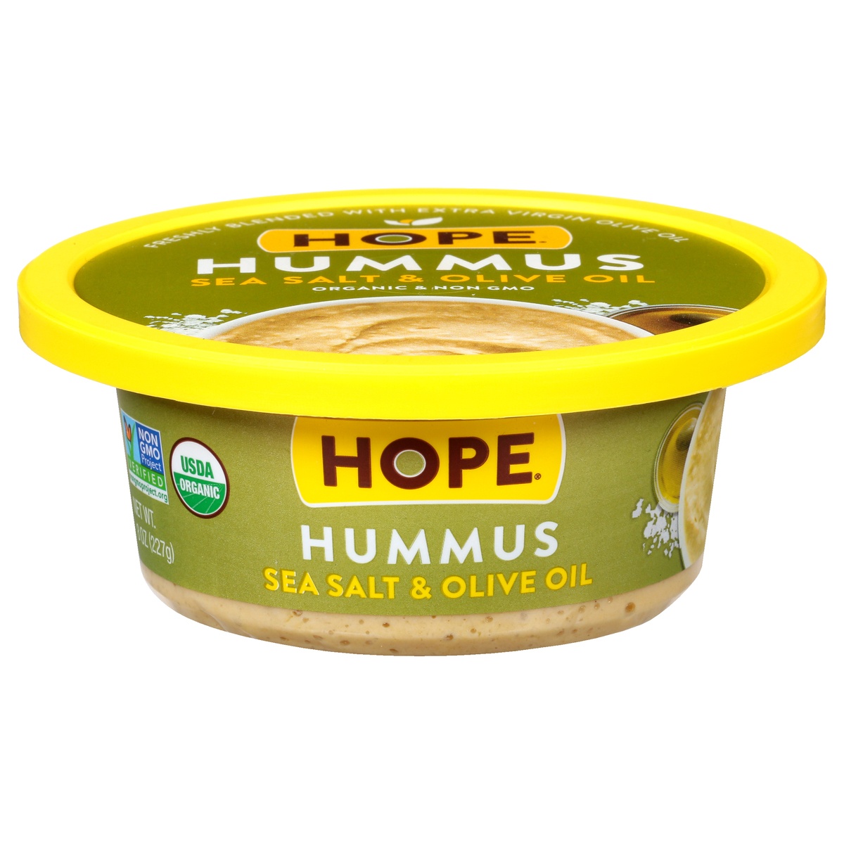 slide 1 of 1, Hope Foods Organic Sea Salt & Olive Oil Hummus, 