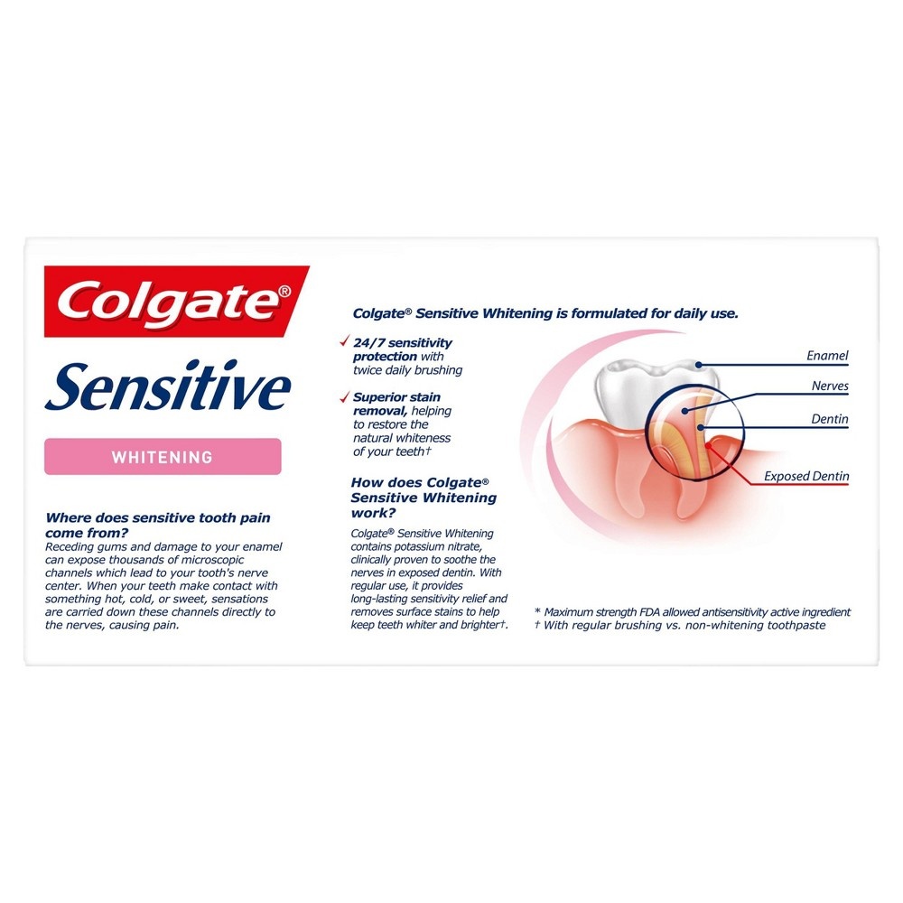 Colgate Sensitive Maximum Strength Whitening Toothpaste 6 oz Shipt