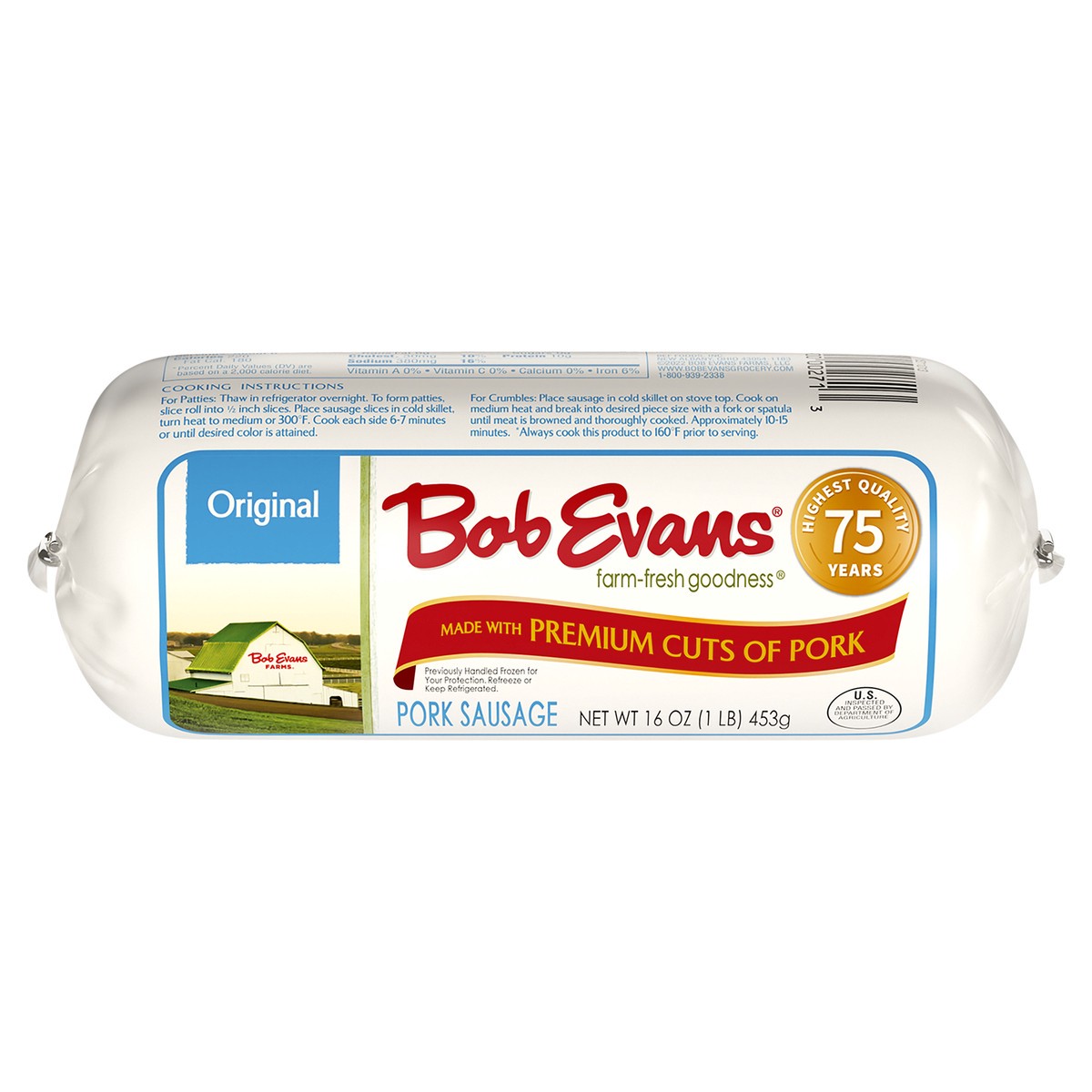 slide 6 of 10, Bob Evans Original Pork Sausage 16 oz, 16 oz