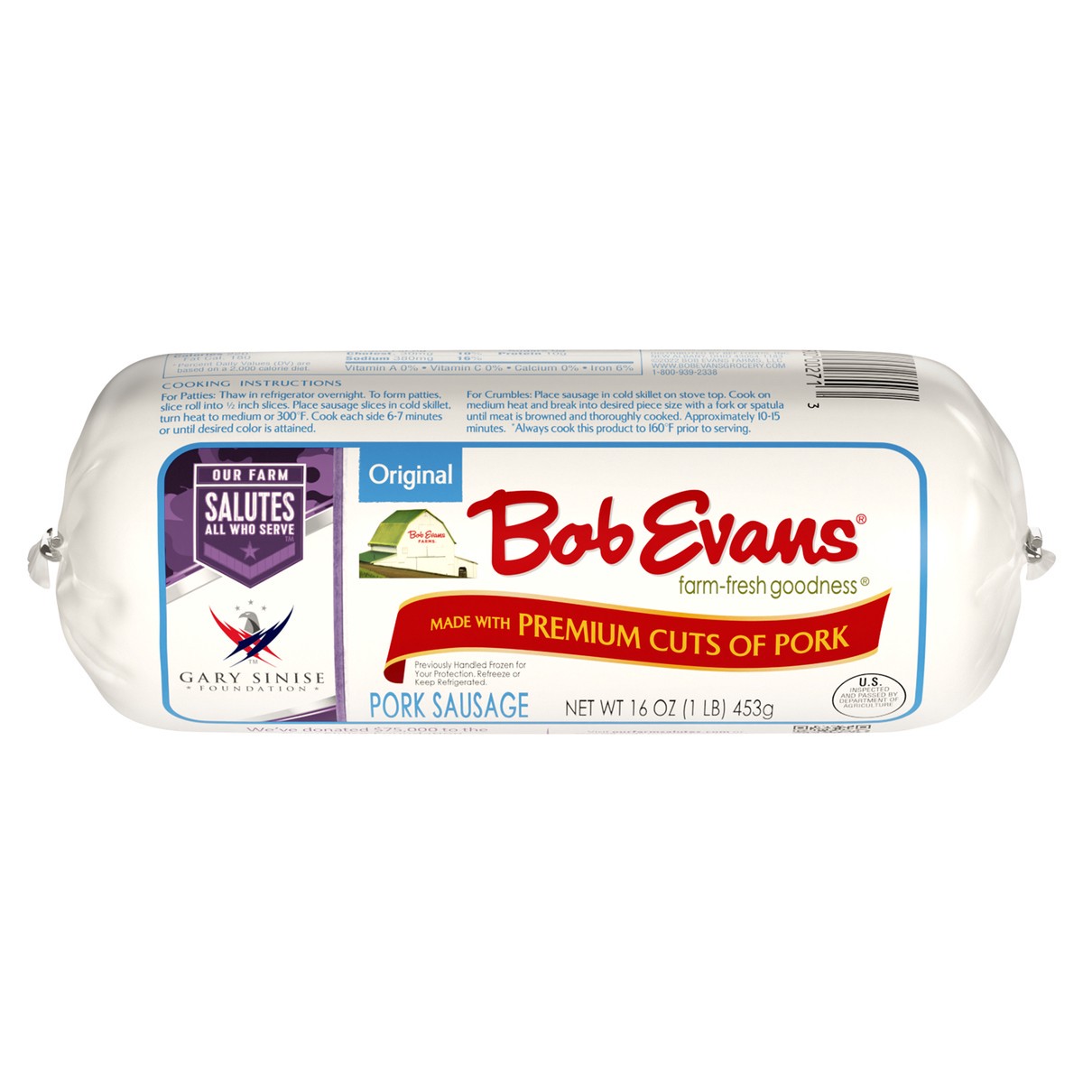 slide 1 of 1, Bob Evans Regular Sausage Roll, 16 oz