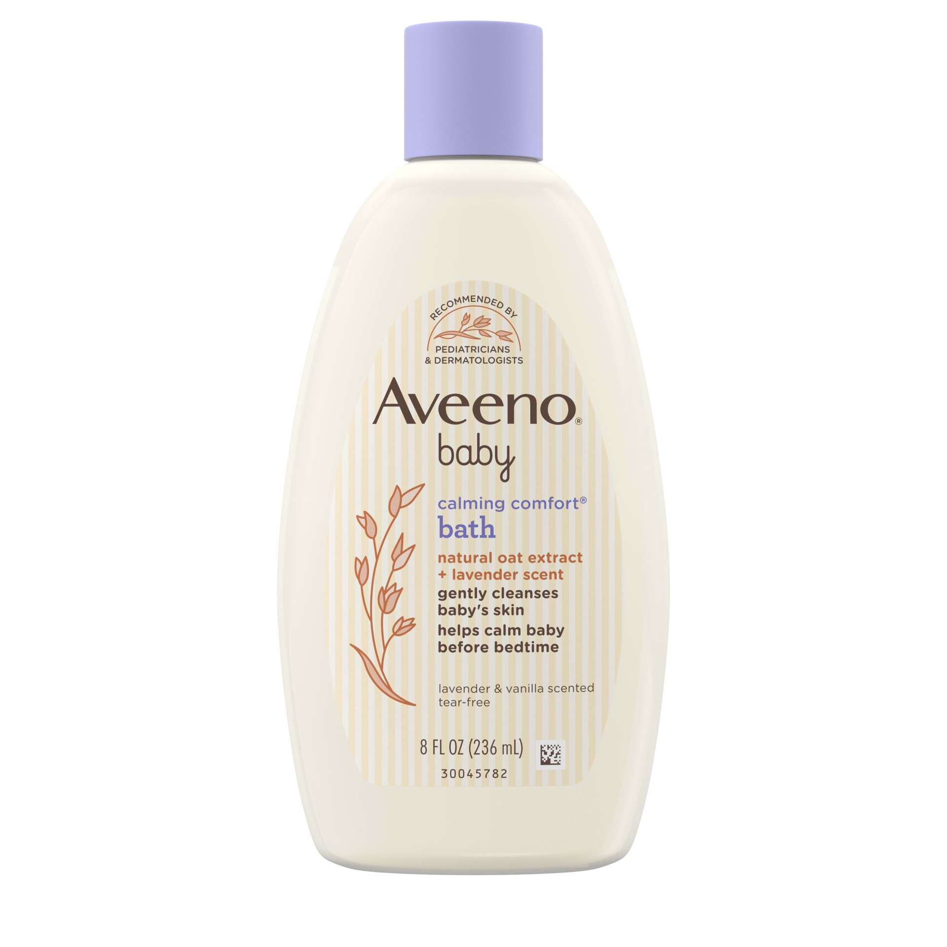 slide 4 of 5, Aveeno Calming Comfort Bath & Body Wash with Relaxing Lavender & Vanilla Scents & Natural Oat Extract, Tear-Free Formula, Paraben-, Phthalate- & Soap-Free, 8 oz