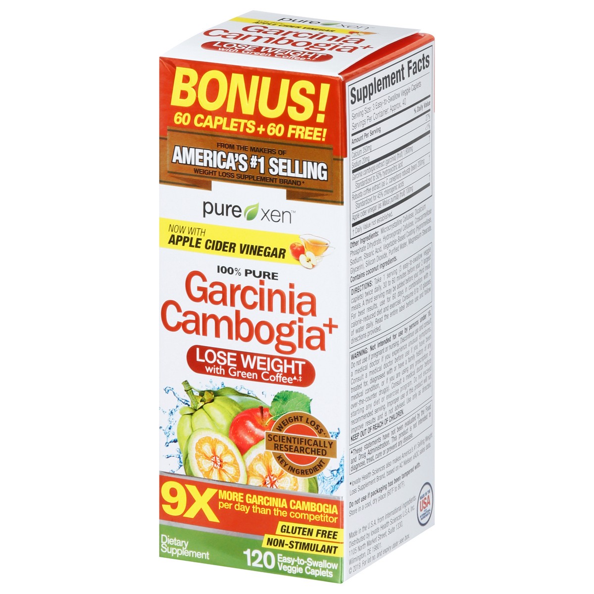 slide 3 of 9, Pure Xen 100% Pure Garcinia Cambogia+ 120 Caplets, 120 ct