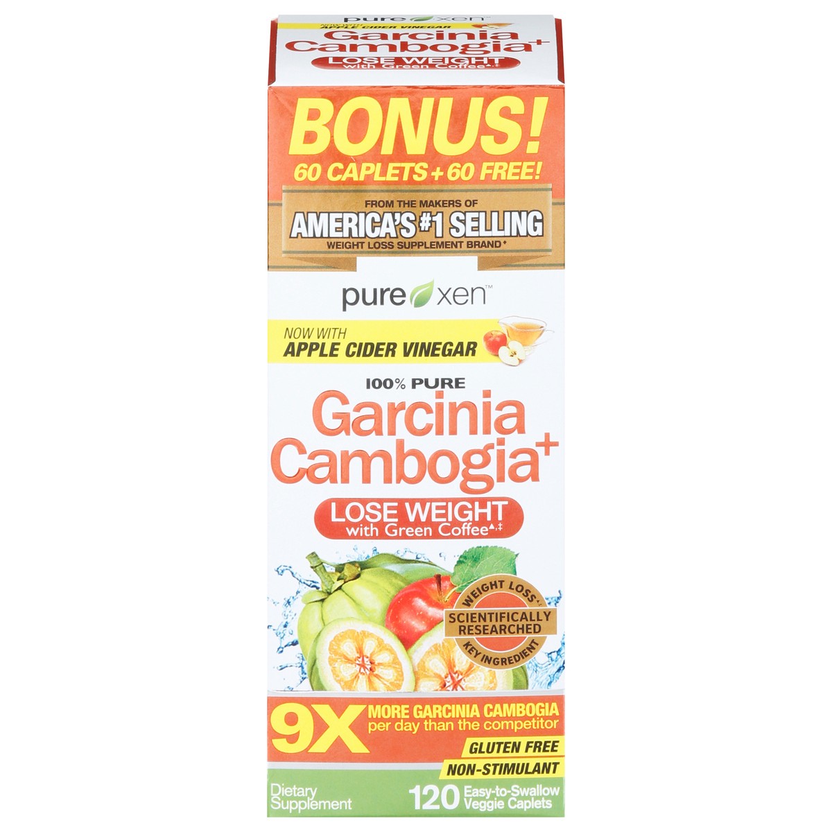 slide 1 of 9, Pure Xen 100% Pure Garcinia Cambogia+ 120 Caplets, 120 ct