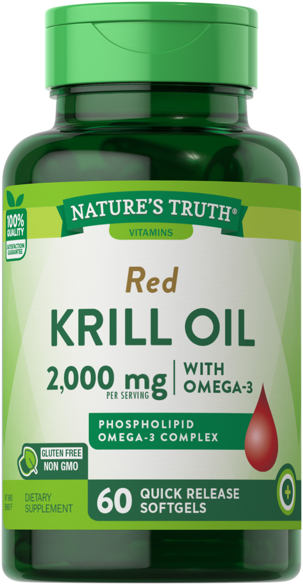 slide 1 of 10, Nature's Truth Softgels 1000 mg 100% Pure Red Krill Oil 60 Softgels 60 ea, 60 ct