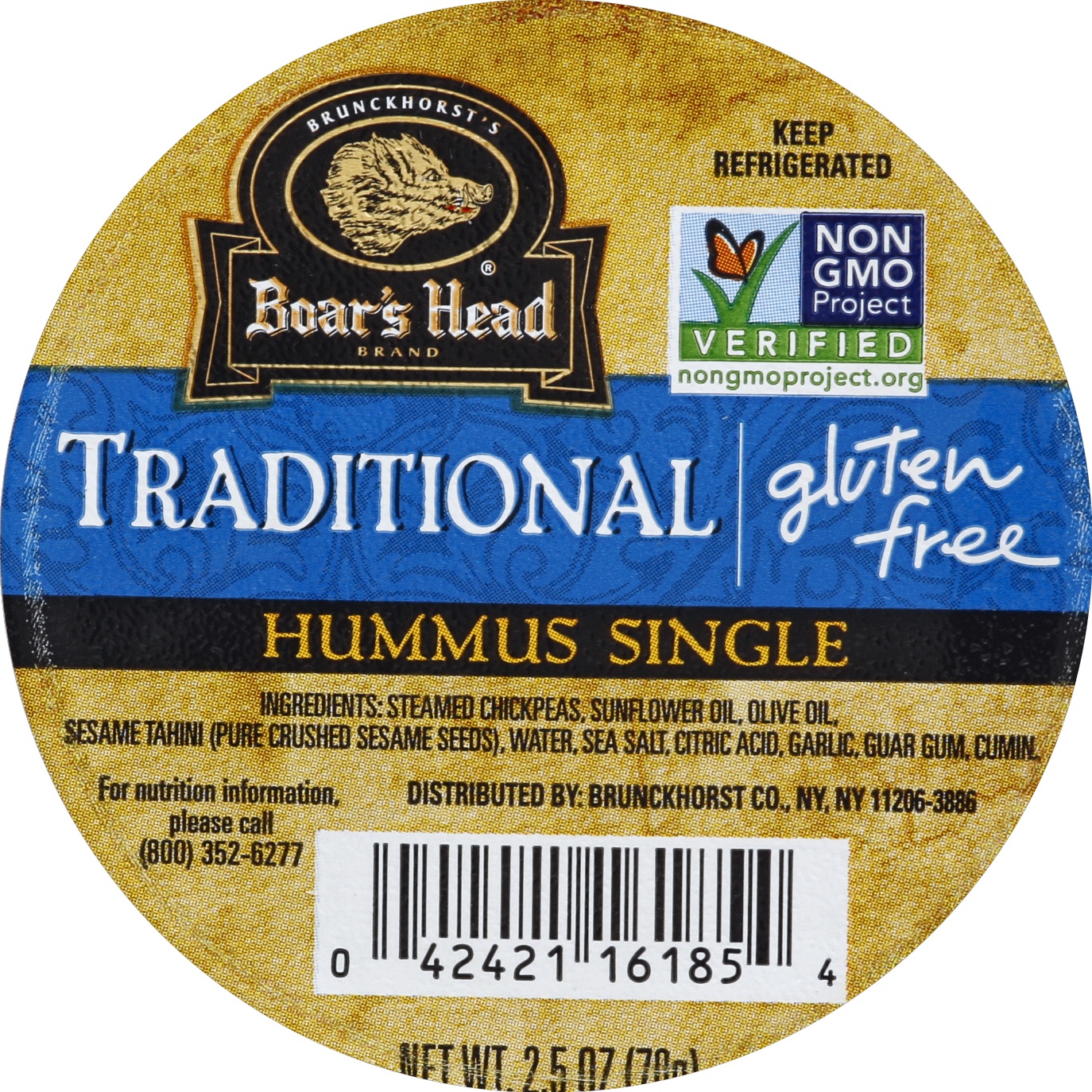 slide 1 of 1, Boar's Head Hummus Single, Traditional, 4 ct; 2.5 oz