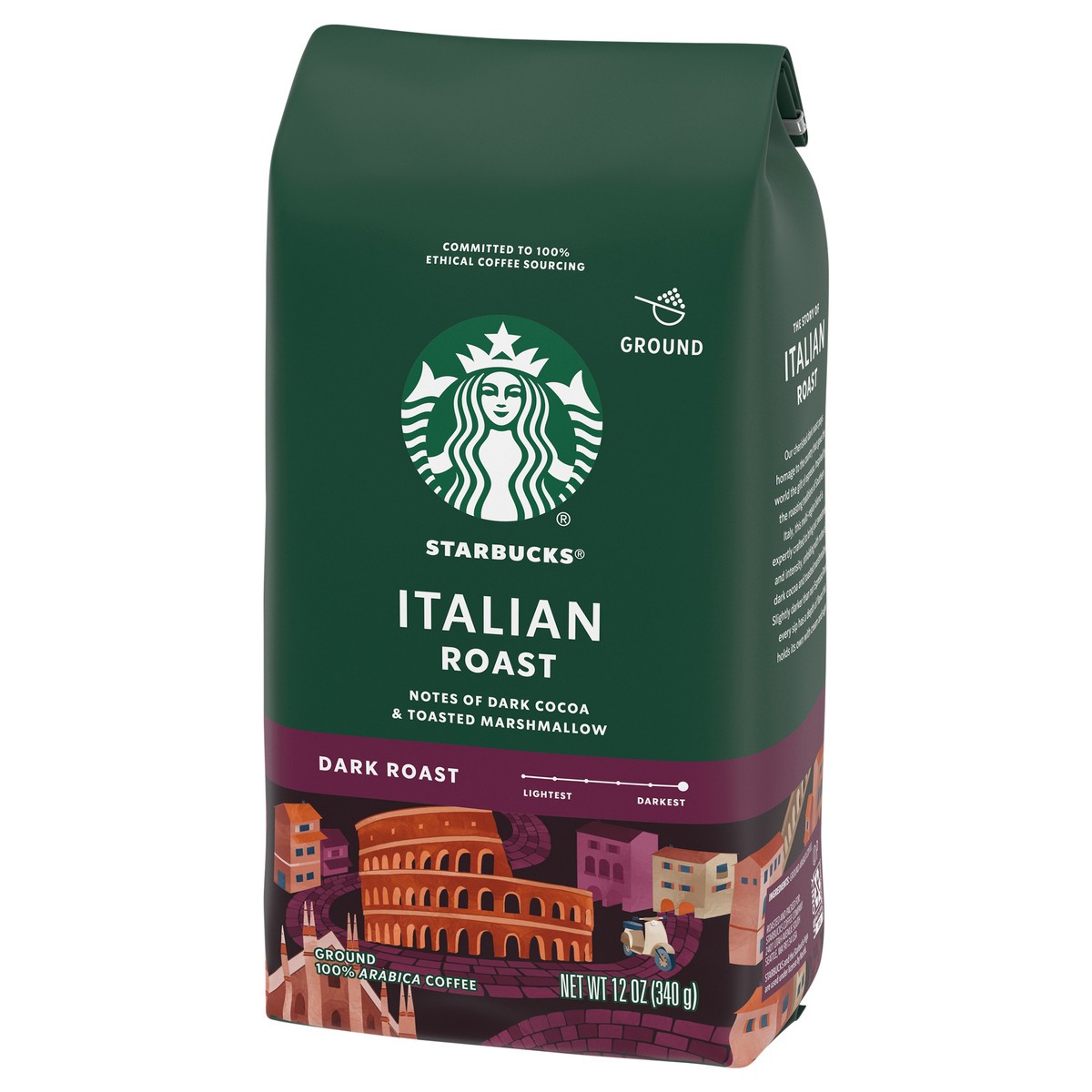 slide 3 of 4, Starbucks Ground Dark Roast Italian Roast Coffee 100% Arabica Coffee 12 oz, 12 oz