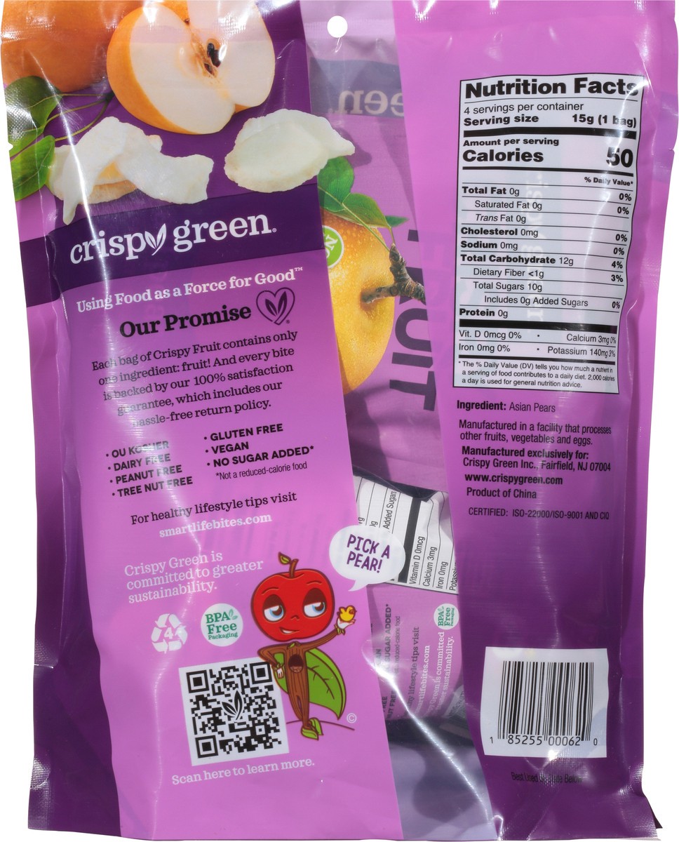 slide 4 of 9, Crispy Green 100% Freeze-dried Pear Slices, 1 ct
