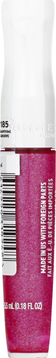 slide 4 of 9, COTY RIMMEL LONDON Rimmel Stay Glossy Lip Gloss - Non-Sticky and Lightweight Formula for Lip Color and Shine - 185 Grapevine Groove, .18oz, 0.18 oz