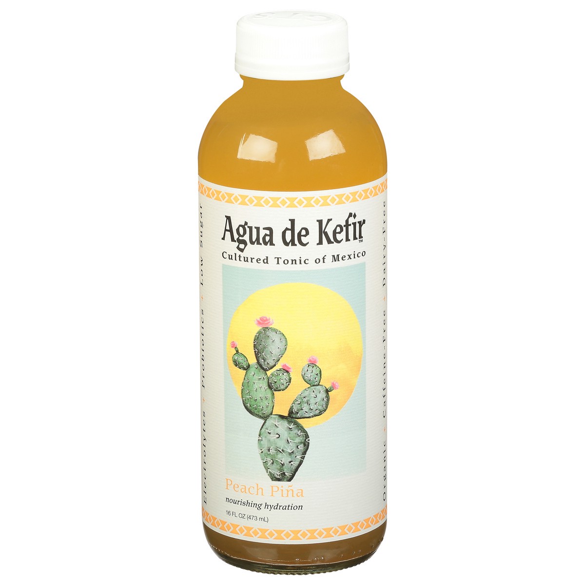 slide 1 of 9, GT's Agua de Kefir Peach Pina Cultured Tonic of Mexico 16 fl oz, 16 fl oz