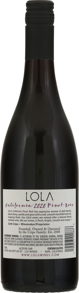 slide 9 of 9, Lola California Pinot Noir 750 ml, 750 ml