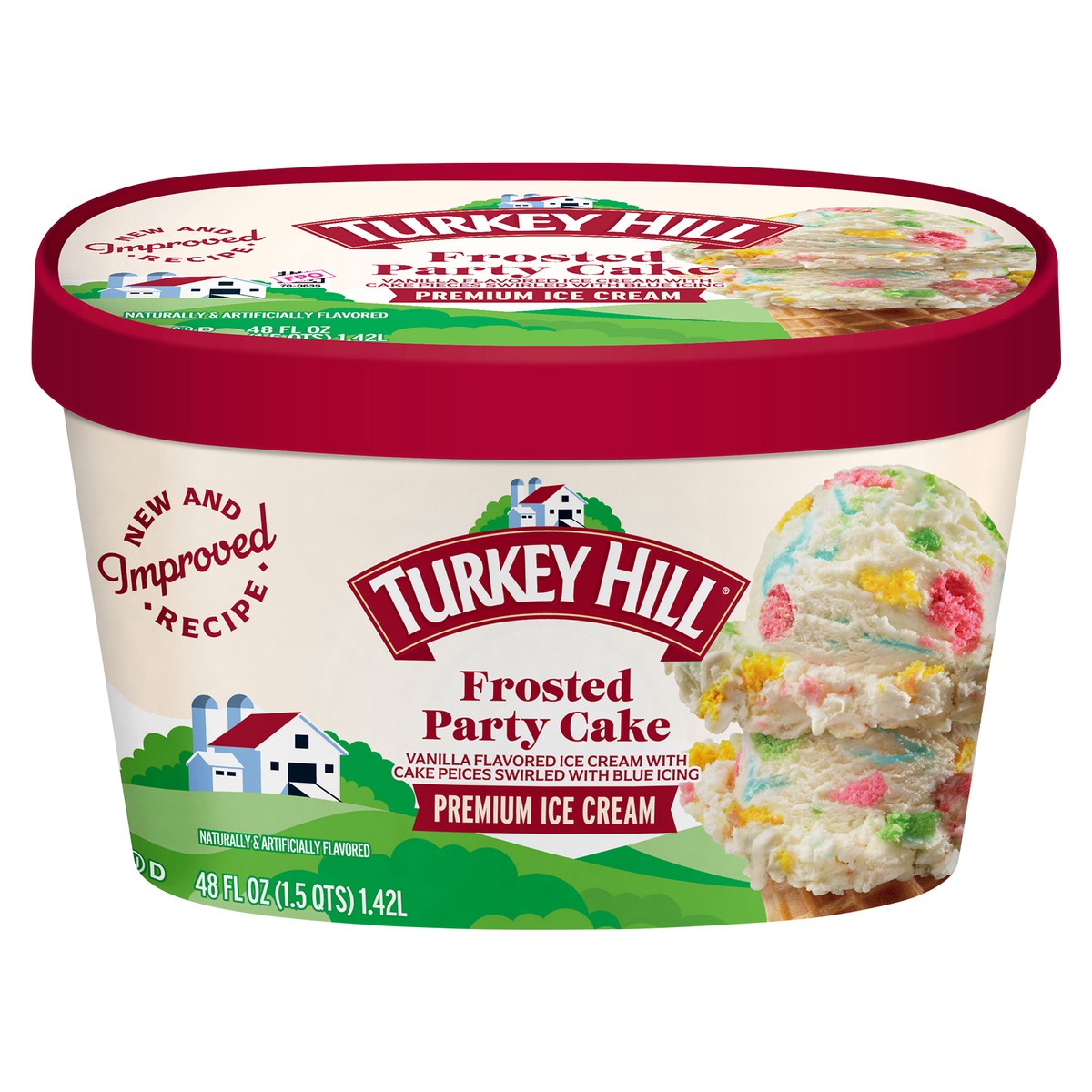 slide 1 of 10, Turkey Hill Party Cake Original Recipe Premium Ice Cream, 48 fl oz
