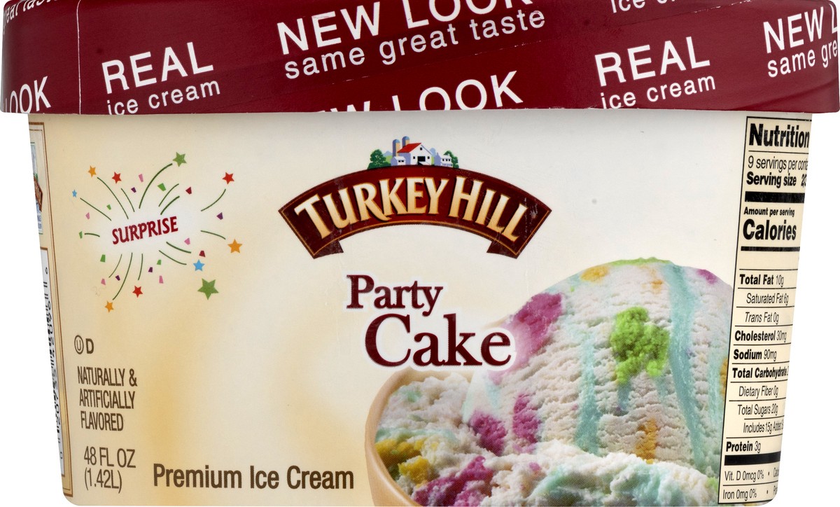 slide 2 of 10, Turkey Hill Party Cake Original Recipe Premium Ice Cream, 48 fl oz