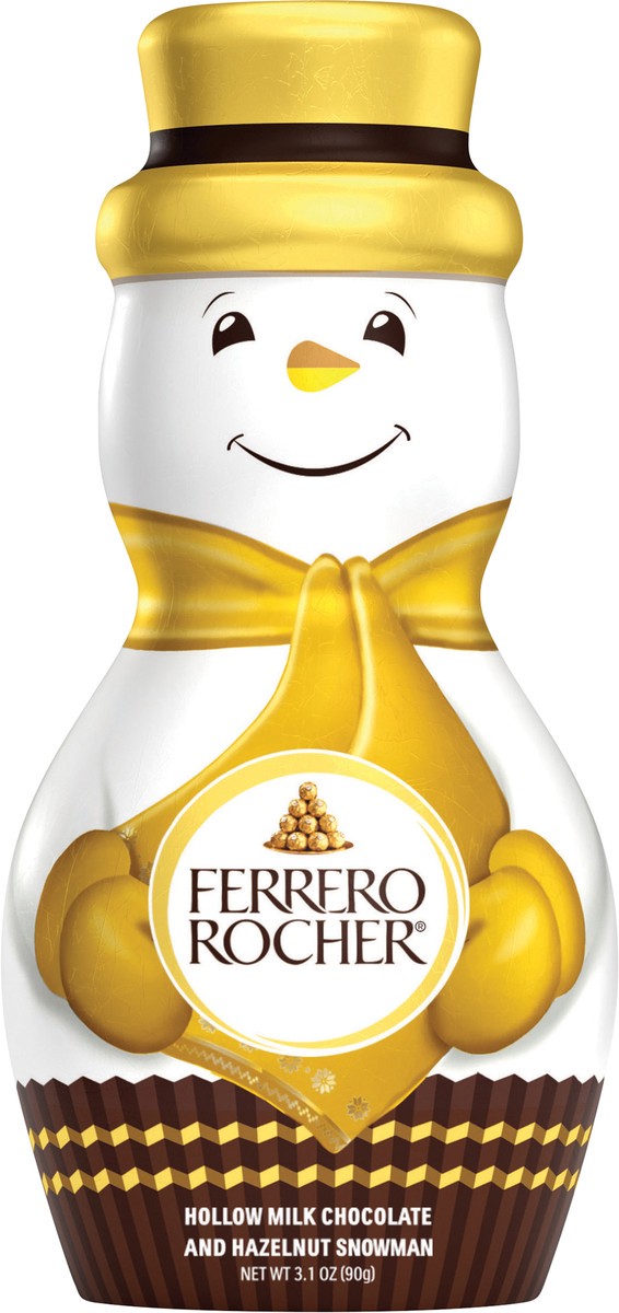 slide 3 of 7, Ferrero Rocher Hollow Milk Chocolate and Hazelnut Snowman 3.1 oz, 3.1 oz