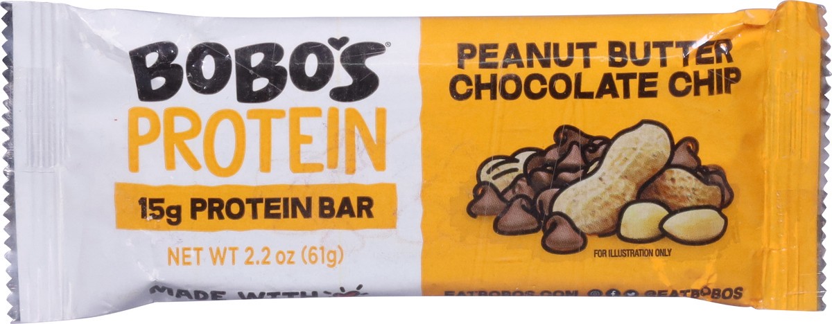slide 9 of 9, Bobo's Peanut Butter Chocolate Chip Protein Bar 2.2 oz, 2.2 oz
