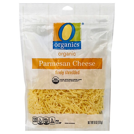 slide 1 of 1, O Organics Organic Cheese Parmesan Shredded, 6 oz