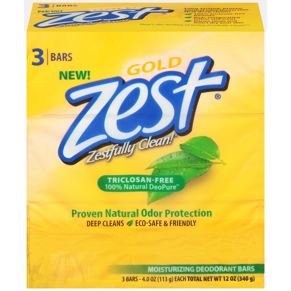 slide 1 of 1, Zest Gold Moisturizing Deodorant Soap, 3 ct