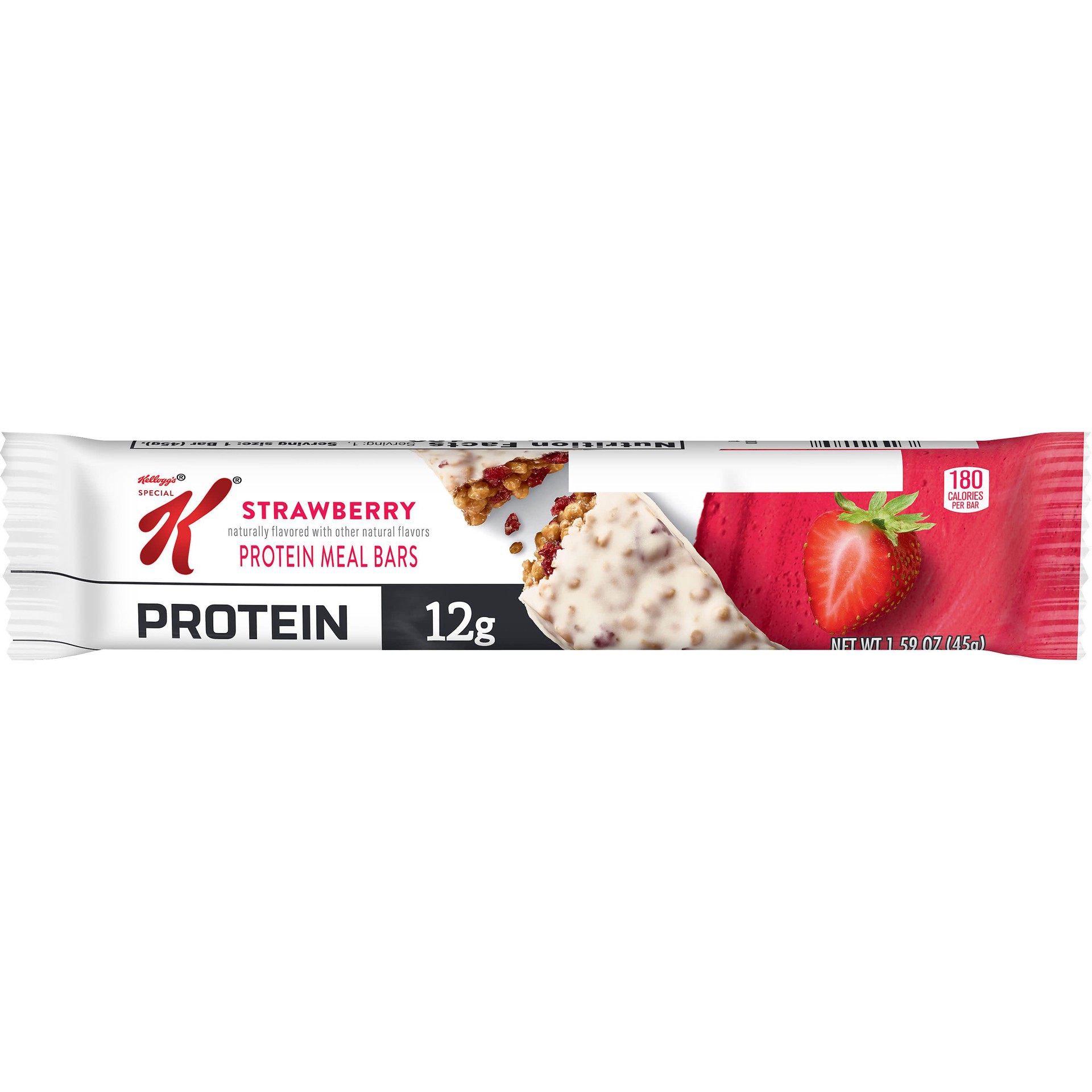 slide 1 of 5, Special K Bar Protein Bar, Meal Replacement, Protein Snacks, Strawberry, 1.59oz Pouch, 1 Bar, 1.59 oz