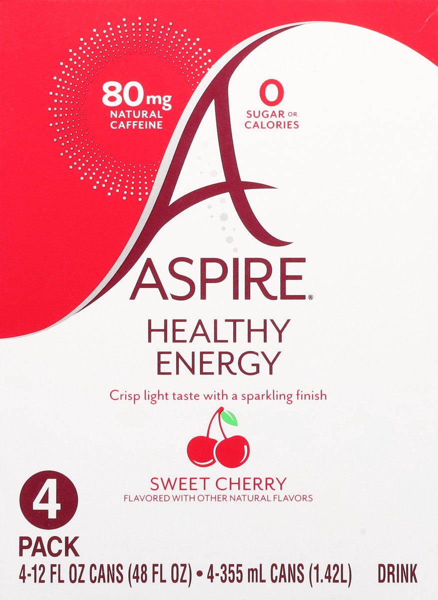 slide 9 of 13, Aspire Healthy Sweet Cherry Energy Drink 4 - 12 fl oz Cans, 4 ct