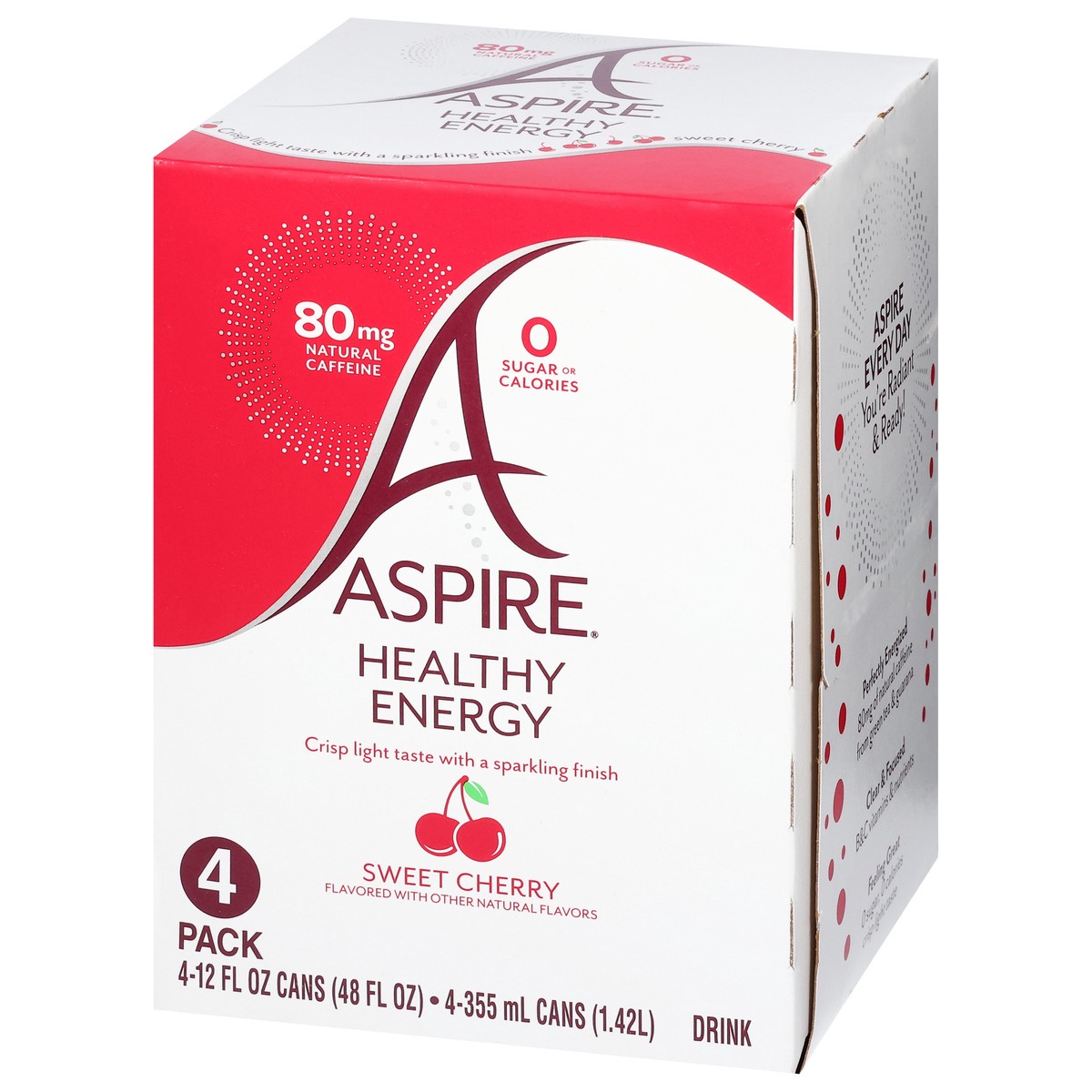 slide 3 of 13, Aspire Healthy Sweet Cherry Energy Drink 4 - 12 fl oz Cans, 4 ct