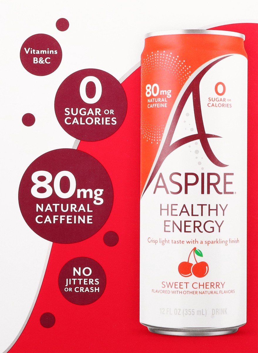 slide 5 of 13, Aspire Healthy Sweet Cherry Energy Drink 4 - 12 fl oz Cans, 4 ct