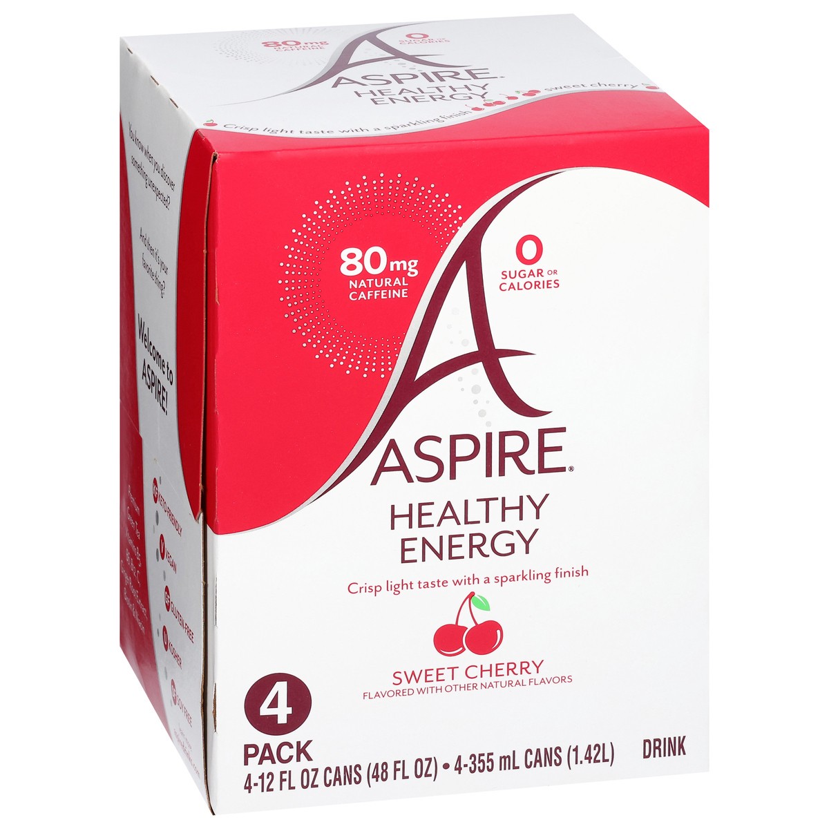 slide 7 of 13, Aspire Healthy Sweet Cherry Energy Drink 4 - 12 fl oz Cans, 4 ct