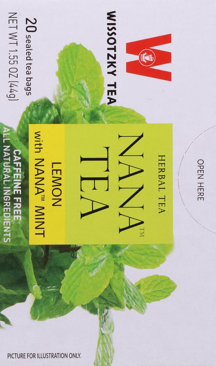 slide 3 of 9, Wissotzky Tea Caffeine Free Tea Bags Lemon with Nana Mint Herbal Tea - 20 ct, 1.9 oz