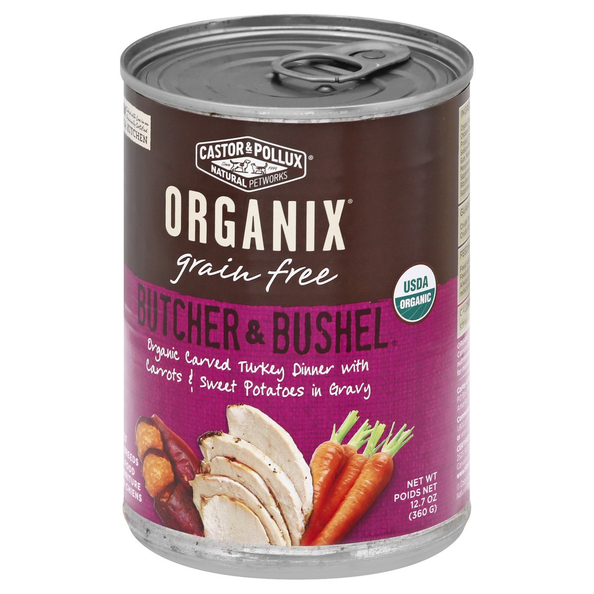 slide 5 of 9, Castor & Pollux Dog Food Carved Turkey Org, 12.7 oz