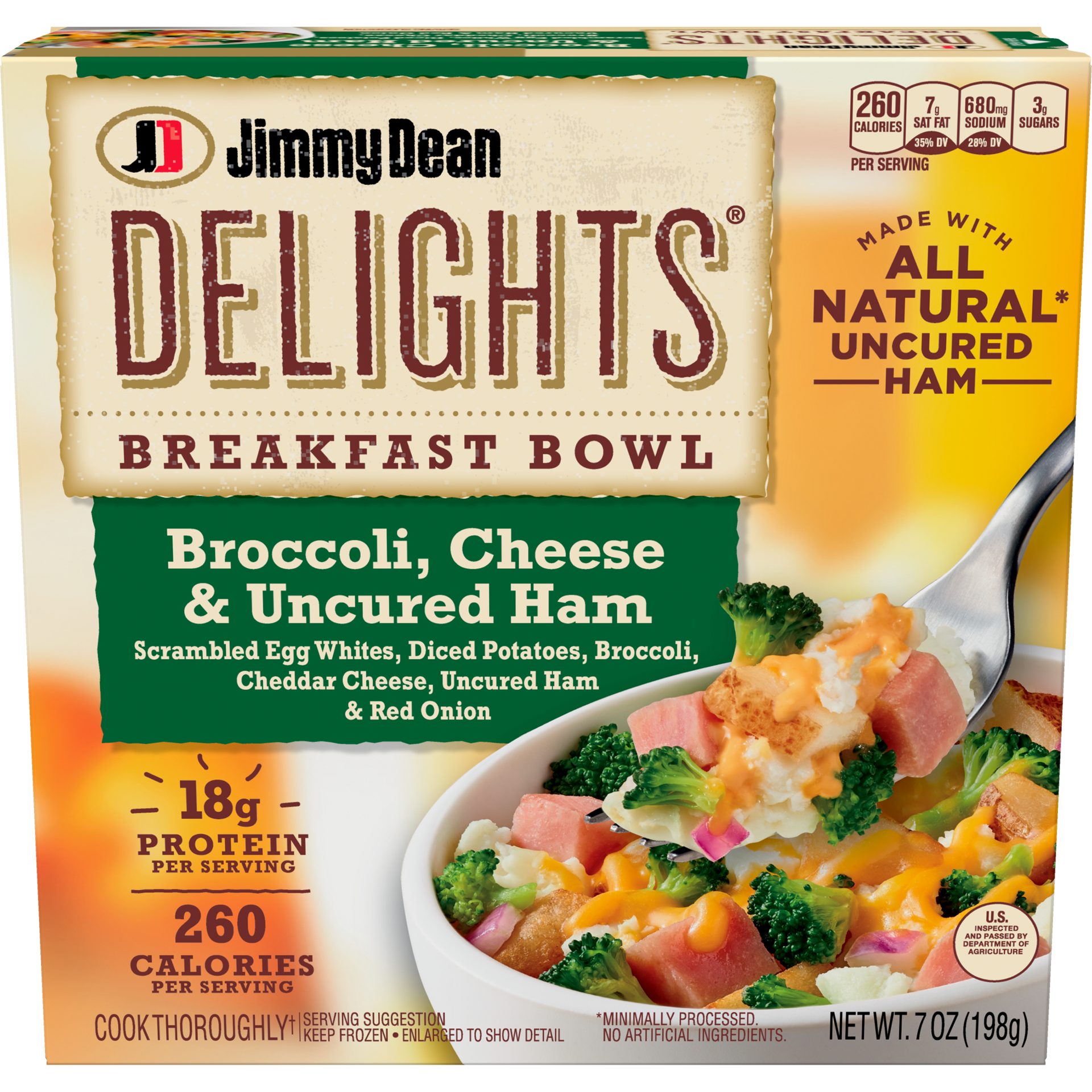 slide 1 of 5, Jimmy Dean Broccoli, Cheese & Ham Breakfast Bowl, 7 oz