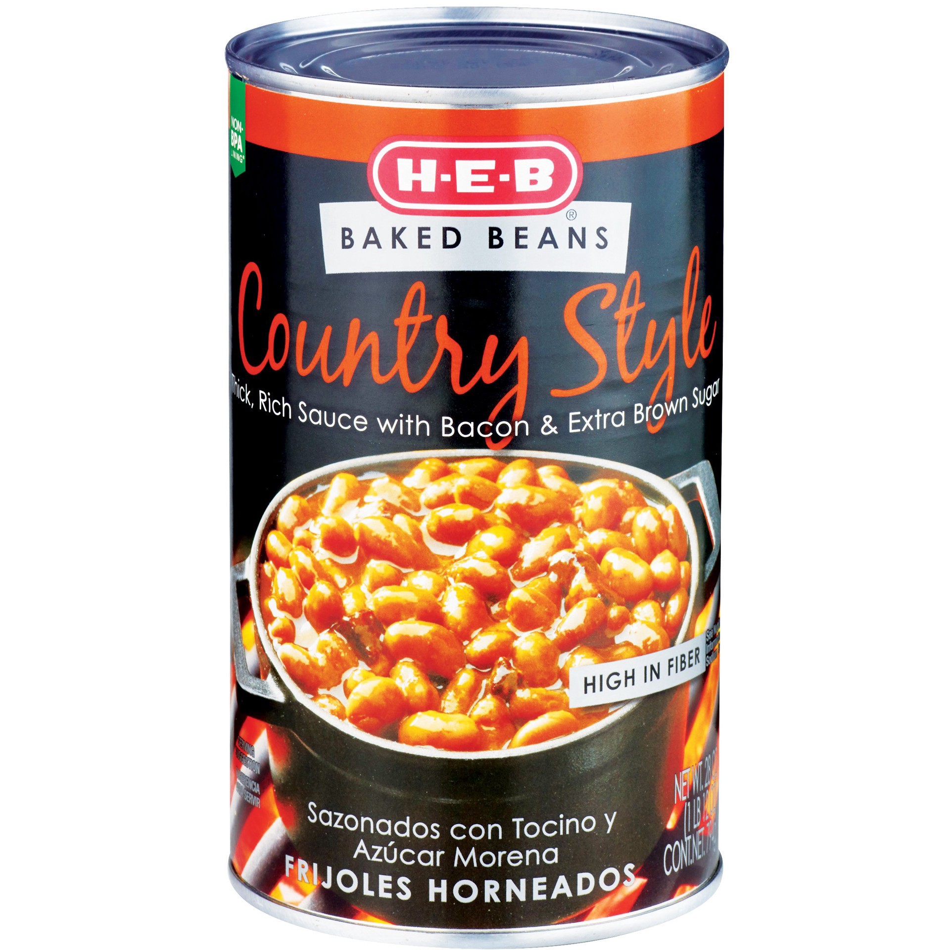 slide 1 of 1, H-E-B Country Style Baked Beans, 28 oz