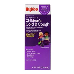 Hy-Vee Children's Cold & Cough, Grape Flavor, 6+