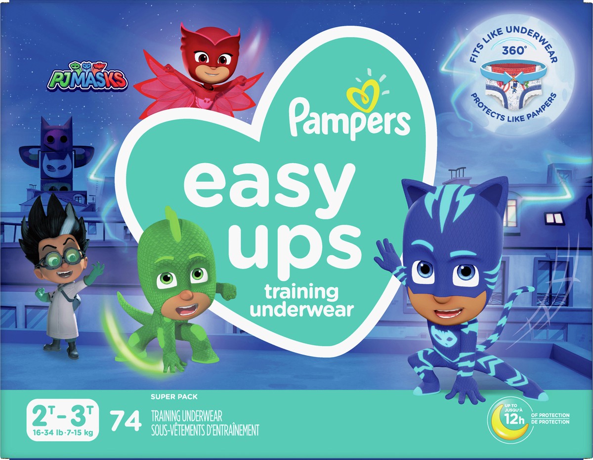 slide 3 of 3, Pampers Easy Ups Training Underwear Boys Size 4 2T-3T 74 Count&nbsp;, 74 ct