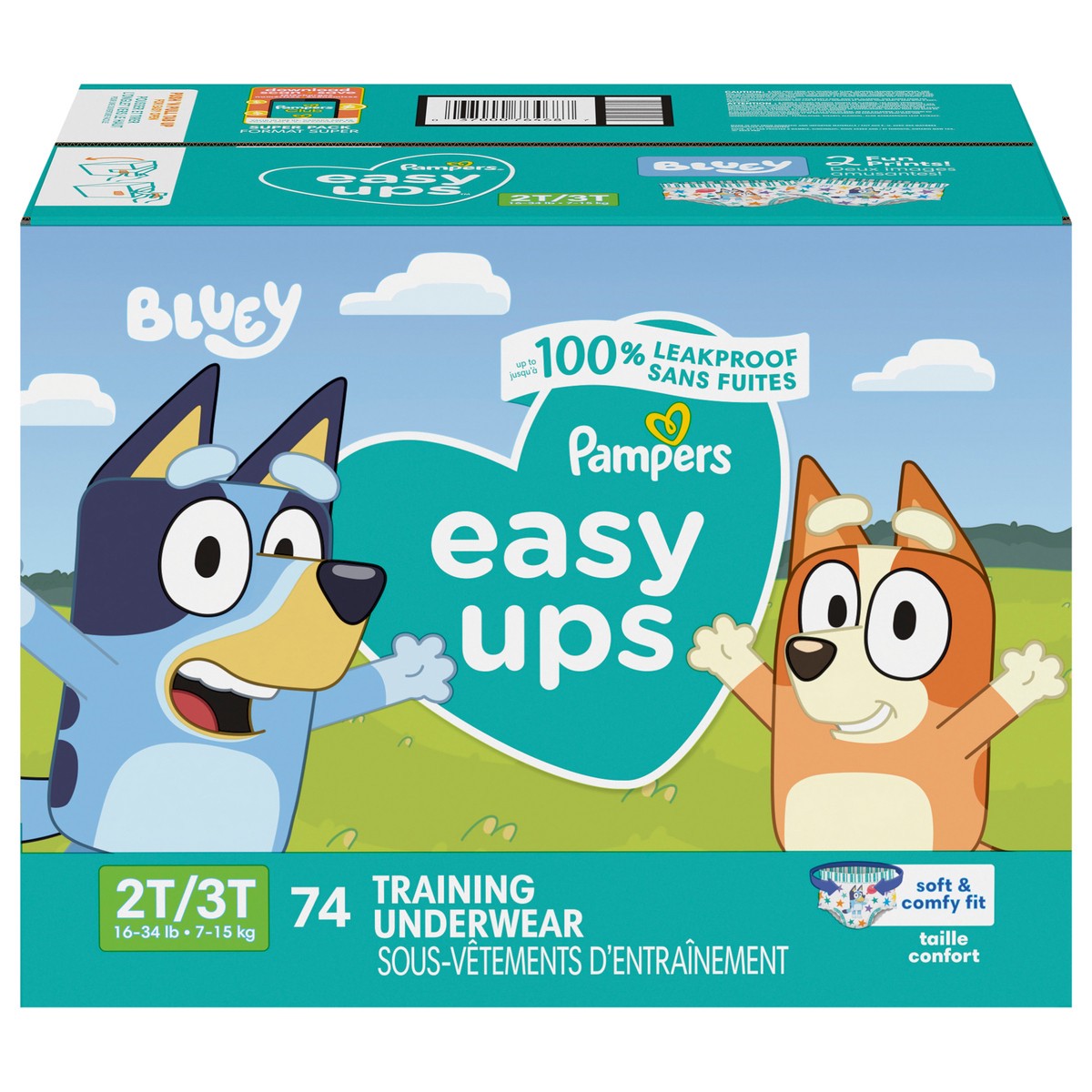 slide 1 of 3, Pampers Easy Ups Training Underwear Boys Size 3 2T3T 74 Count, 74 ct